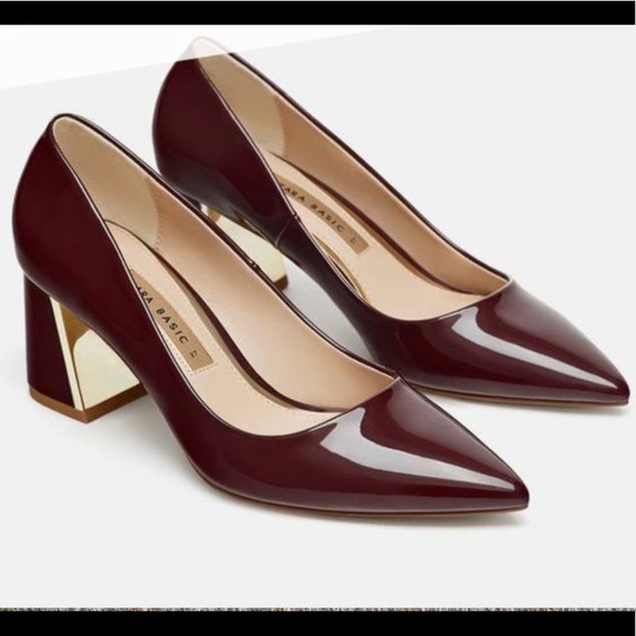 New Zara Pointed Patent Block Heels size 9⭐️⭐️⭐️⭐️ - Picture 1 of 5